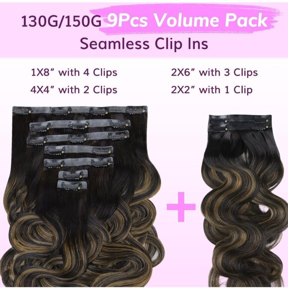 🤎 IDN Beauty 100% Remy Human Hair Clip-In Extensions - Balayage // NWT! - Picture 5 of 8